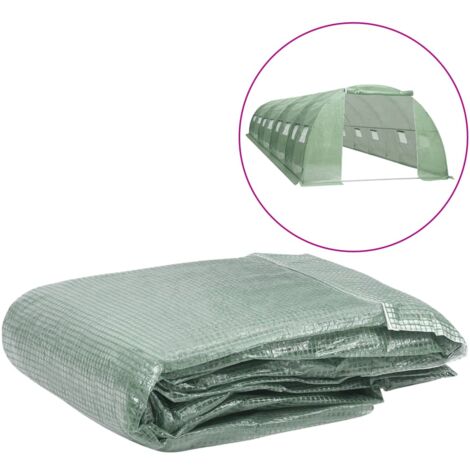 vidaXL Couverture de remplacement de serre (32 m²) 400x800x200 cm Vert