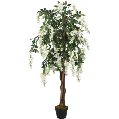 vidaXL Artificial Wisteria Tree 560 Leaves 80 cm Green and White