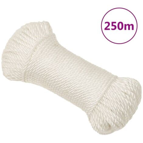 vidaXL Corde de travail Blanc 8 mm 250 m polypropylène