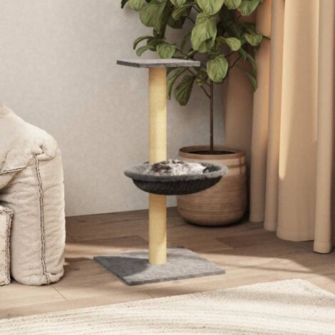 vidaXL Arbre à chat avec griffoir en sisal Gris clair 74 cm (1/5)
