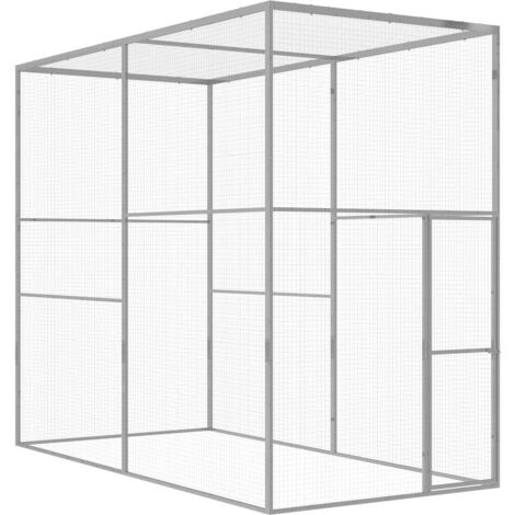 Cage pour chat 3x1,5x2,5 m Acier galvanisé vidaXL