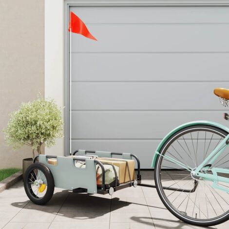 Remorque de vélo cargo gris tissu oxford et fer vidaXL144958