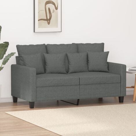 Canapé à 2 places Gris foncé 120 cm Tissu vidaXL (1/5)