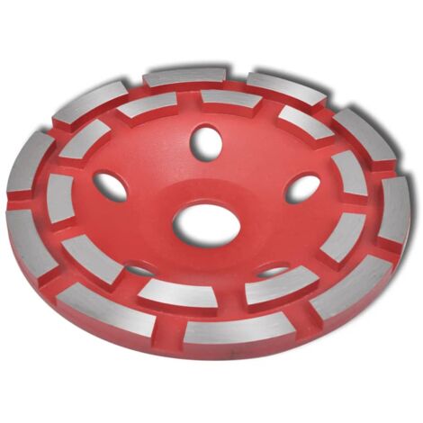 Vidaxl – Disque diamant 180 mm – Double rangée pour meulage béton – Alésage 22,2 mm – Coupe nette sans éclat – Compatible meuleuses 180 mm