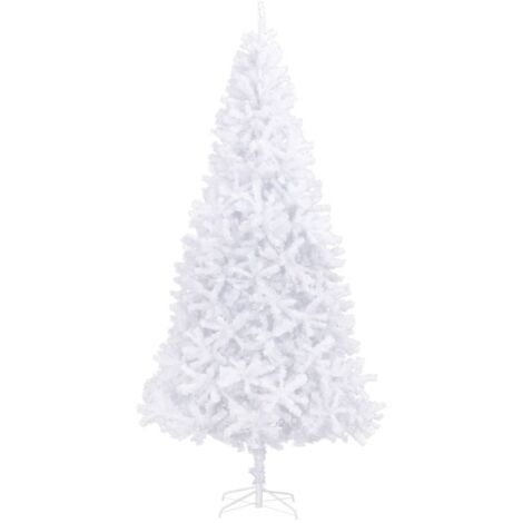 Vidaxl – Sapin de Noël artificiel 300 cm blanc – Arbre en PVC réaliste – Base en acier pour stabilité – Facile à assembler et à ranger