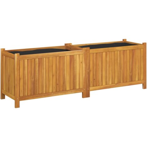 vidaXL Jardinière avec doublure 153x38,5x50 cm bois massif d'acacia