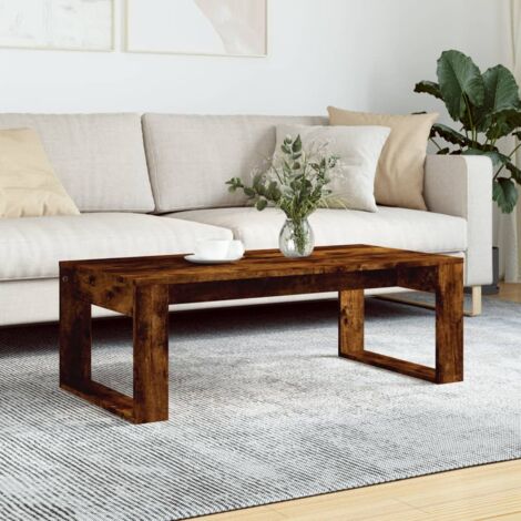 Vidaxl – Table basse fixe en chêne fumé 102x50x35 cm – Bois d'ingénierie résistant à l'humidité – Design moderne minimaliste