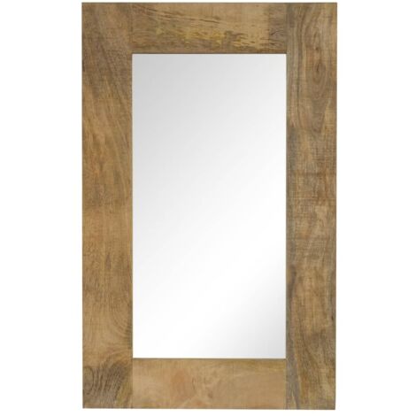 Vidaxl – Miroir en bois de manguier massif 50 x 80 cm – Cadre vintage pour chambre, salle de bain, salon, couloir – Surface polie et laquée