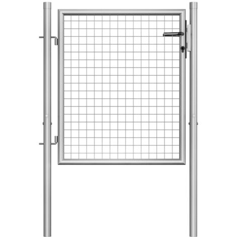 Vidaxl – Portail en acier galvanisé 100x75 cm – Système de verrouillage robuste avec 3 clés – Résistant à la corrosion – Design classique