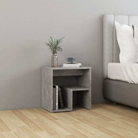 Vidaxl – Table de chevet gris béton 40x30x40 cm en aggloméré – Construction robuste pour durabilité – Idéale pour espaces restreints