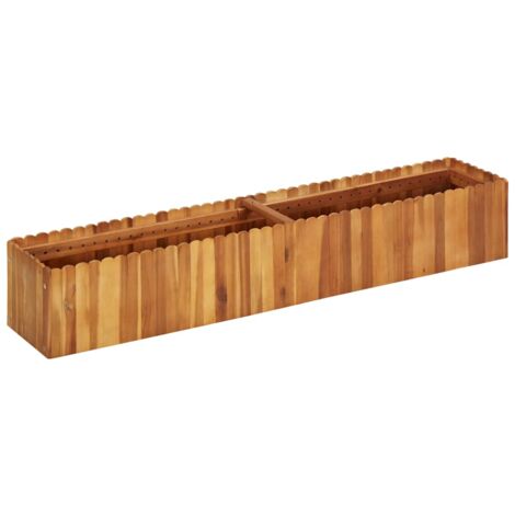 Vidaxl – Carré potager en bois d'acacia 150x30x25 cm – Résistant aux intempéries – Fond à lattes pour drainage – Assemblage facile