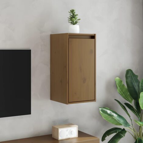 vidaXL Armoires murales 2pcs Marron miel 30x30x60cm Bois de pin massif