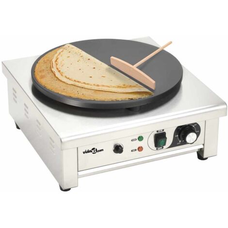 Vidaxl – Crêpière électrique 40 cm 3000 W – Plaque en fonte antiadhésive – Bac de récupération coulissant – Régulateur de température 50-300 °C (1/5)