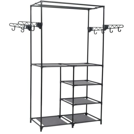 Porte-vêtements Acier et tissu non-tissé 87x44x158 cm Noir vidaXL639488