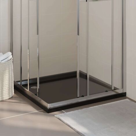 Vidaxl – Receveur de douche à poser 90x90 cm – ABS noir renforcé fibre de verre – Seuil bas pour accès facile – Ouverture de vidange standard 9 cm