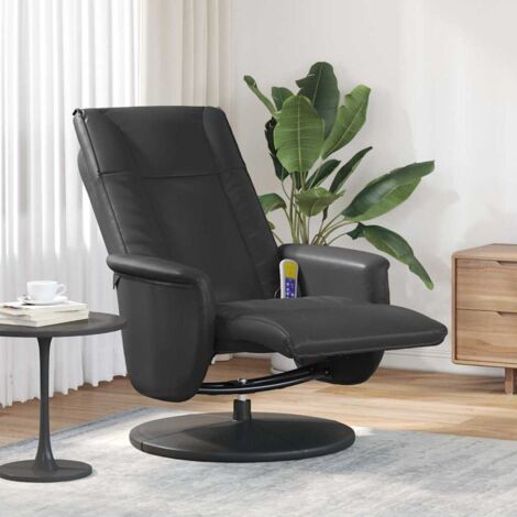Fauteuil inclinable de massage repose-pieds noir similicuir vidaXL