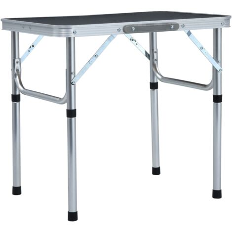 Table pliable de camping Gris Aluminium 60x45 cm vidaXL