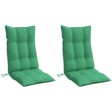 vidaXL Coussins de chaise à dossier haut lot de 2 vert tissu oxford