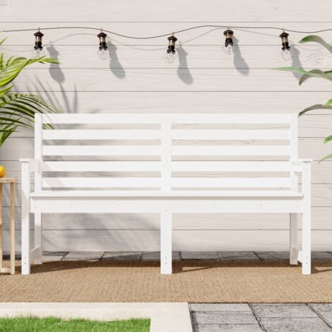vidaXL Banc de jardin blanc 159,5x48x91,5 cm bois massif de pin (1/5)