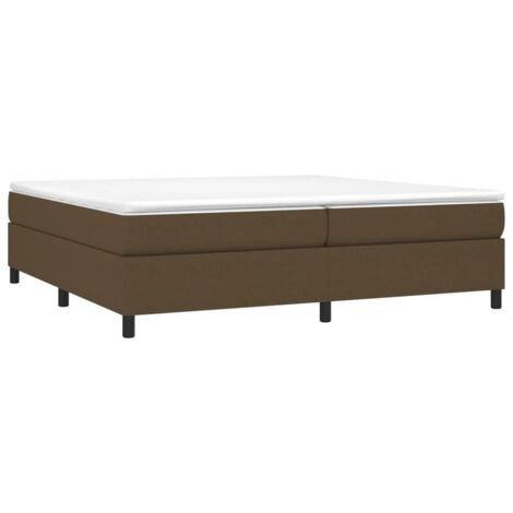 Cadre de lit à ressorts marron foncé 200x200 cm tissu vidaXL
