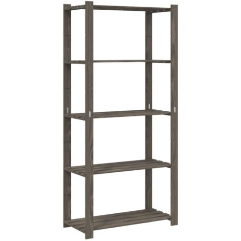 Support de rangement à 5 niveaux gris 80x38x170 cm bois de pin vidaXL