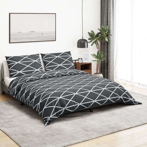 Ensemble de housse de couette Gris 220x240 cm Coton vidaXL