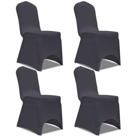 Housse de chaise extensible 4 pcs Anthracite vidaXL