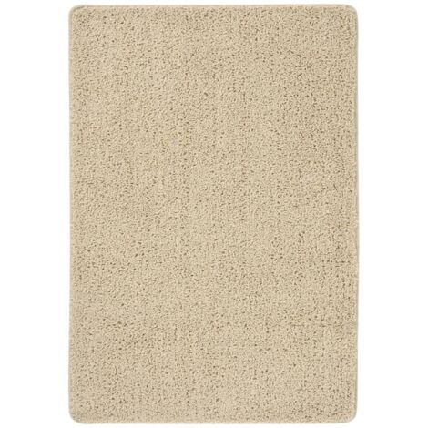 vidaXL Tapis shaggy antidérapant Crème 160x230 cm (1/5)