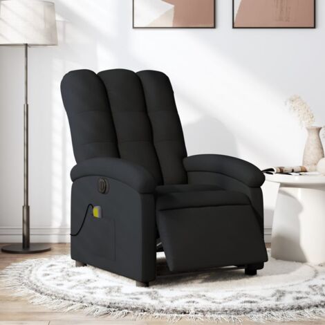 Fauteuil de massage inclinable électrique Noir Tissu vidaXL