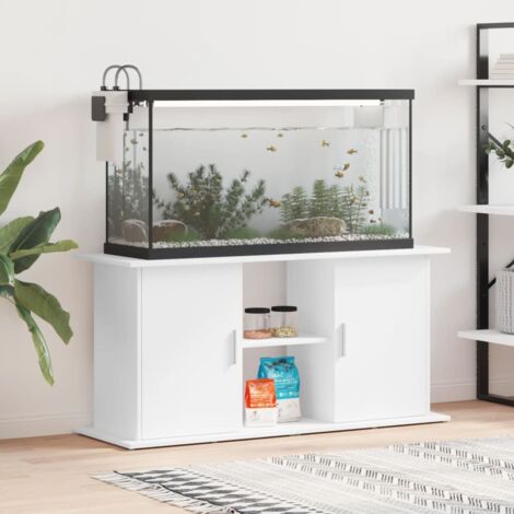 Vidaxl – Support pour aquarium blanc 121x41x58 cm – Bois d'ingénierie résistant à l'humidité – Grand espace de rangement intégré