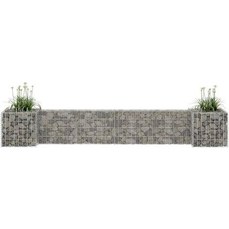 Vidaxl – Jardinière à gabion en H 260x40x40 cm – Fil d'acier antirouille – Capacité de charge élevée – Pour parterre de fleurs et plantes