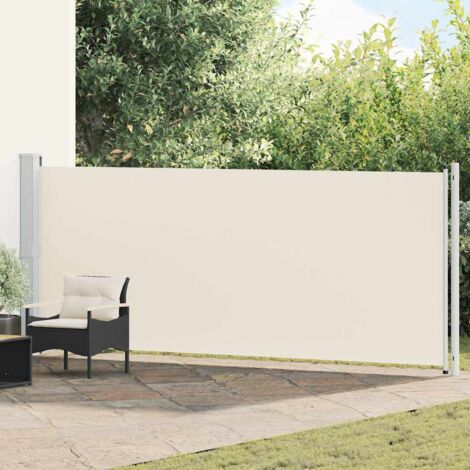 Auvent latéral rétractable de patio 600x160 cm crème vidaXL