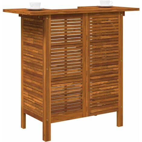 Vidaxl – Table de bar en bois d'acacia massif 110 x 50 x 105 cm – Finition à l'huile – 2 étagères – Intérieur/extérieur