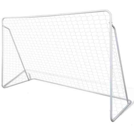 Vidaxl – Cage de but de football 240x90x150 cm – Acier peint résistant aux intempéries – Filet polyester imperméable – Installation facile
