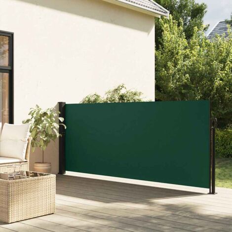 Auvent latéral rétractable vert foncé 140x600 cm vidaXL