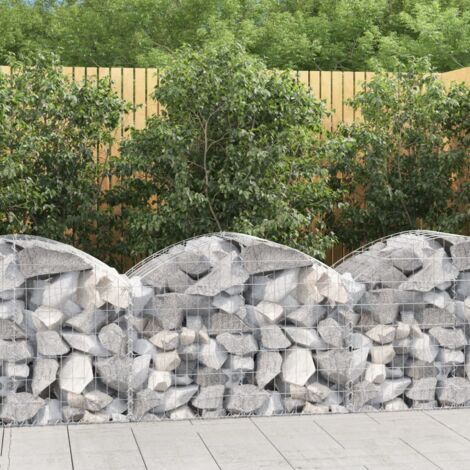 Panier de gabions arqué 100x50x60/80 cm Fer galvanisé vidaXL