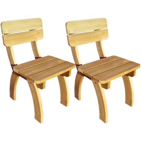 vidaXL Chaises de jardin lot de 2 Pinède imprégnée (1/4)