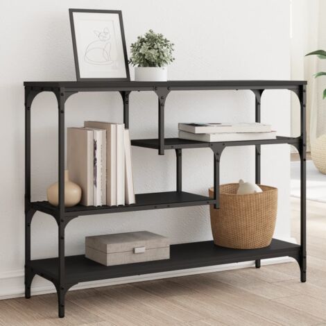 vidaXL Table console noir 100x30x75 cm bois d'ingénierie (1/5)