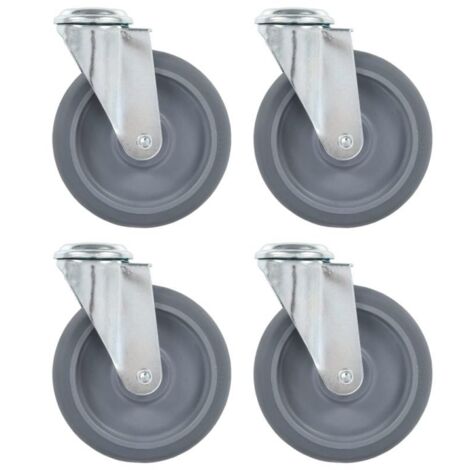 vidaXL 12 pcs Roulettes pivotantes à trou de boulon 125 mm