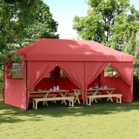 Tente de réception pliable escamotable avec 4 parois latérales vidaXL