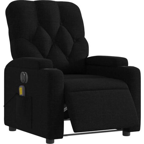 vidaXL Fauteuil de massage inclinable électrique Noir Tissu (1/5)