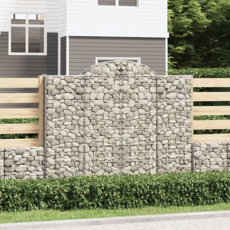 vidaXL Paniers à gabions arqués 3 pcs 200x50x160/180 cm Fer galvanisé