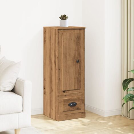 Vidaxl – Buffet haut chêne artisanal 36x35,5x103,5 cm – Bois d'ingénierie résistant à l'humidité – Design minimaliste pour rangement élégant (1/5)
