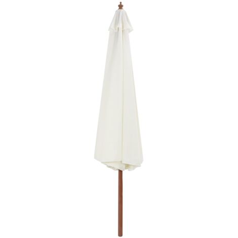Vidaxl – Parasol droit 350 cm – Mât en bois 48 mm – Toile polyester anti-UV – Système à double poulie – Protection optimale contre le soleil