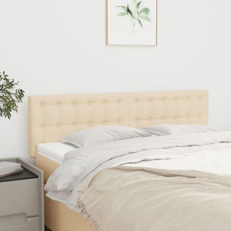 Têtes de lit 2 pcs Crème 72x5x78/88 cm Tissu vidaXL