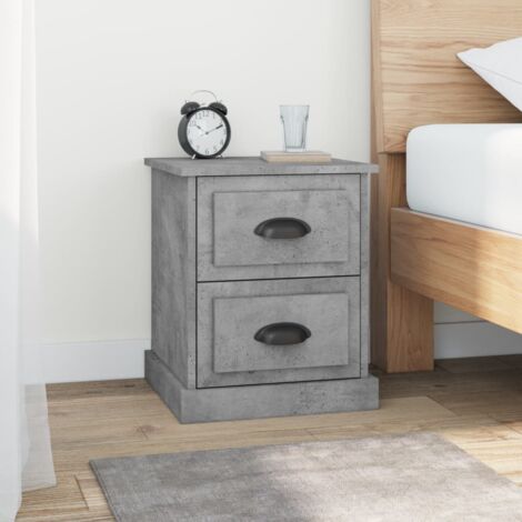 Tables de chevet 2 pcs gris béton 39x39x47,5 cm bois ingénierie vidaXL