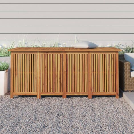 Vidaxl – Coffre de jardin en bois d'acacia massif 175x80x75 cm – Finition à l'huile – Grand espace de rangement pour coussins et outils