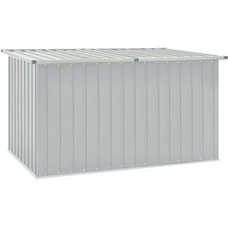 Vidaxl – Coffre de jardin en acier galvanisé gris 171x99x93 cm – Ouverture facile avec couvercle à charnière – Rangement pour coussins et outils
