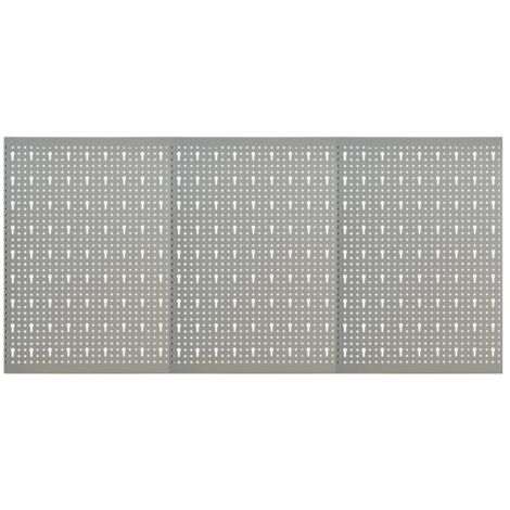 Panneaux à chevilles muraux 3 pcs 40x58 cm Acier vidaXL