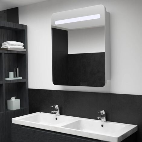 vidaXL Armoire de salle de bain à miroir LED 68x9x80 cm (1/5)